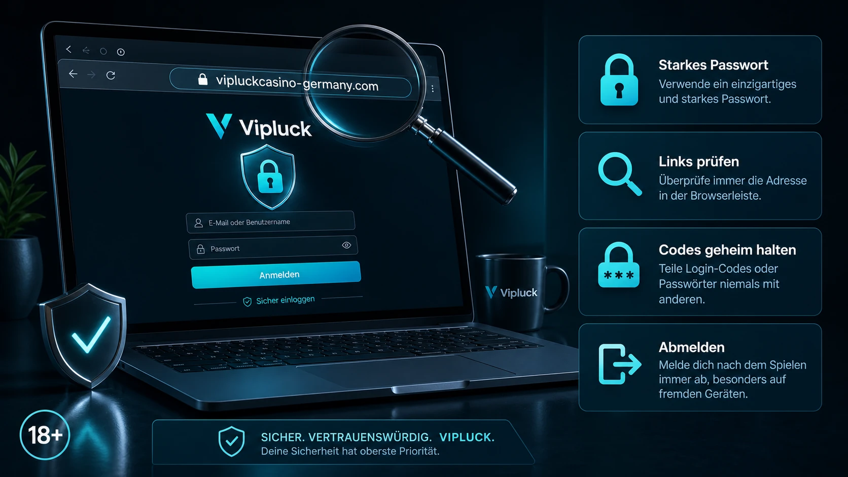 Sicherheit beim Vipluck Casino Login