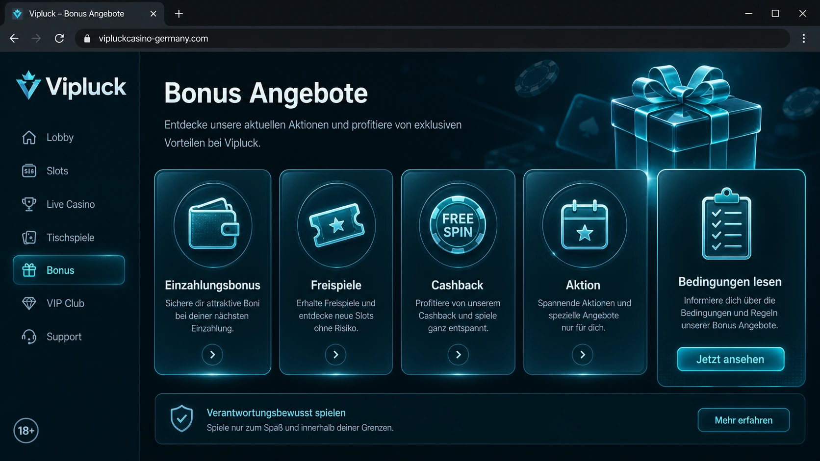 Bonusangebote bei Vipluck